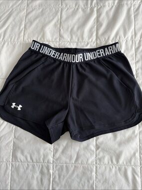 Under Armour Black Women's Athletic Shorts with Branded Waistband